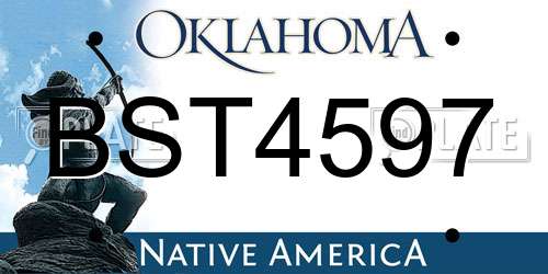 BST4597 Oklahoma License Plate