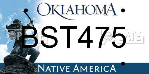 BST475 Oklahoma License Plate