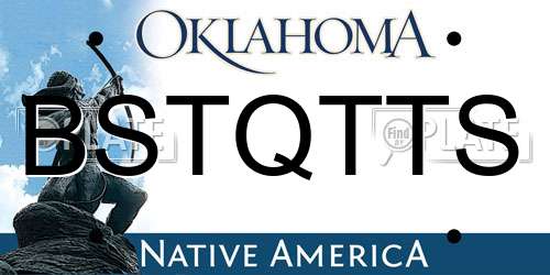 BSTQTTS Oklahoma License Plate