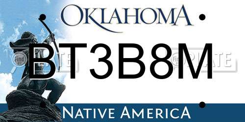 BT3B8M Oklahoma License Plate
