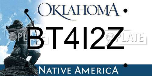 BT4I2Z Oklahoma License Plate