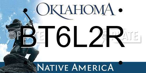 BT6L2R Oklahoma License Plate