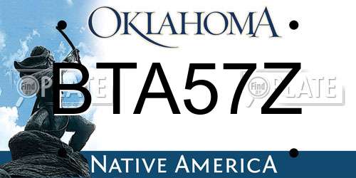 BTA57Z Oklahoma License Plate