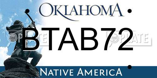 BTAB72 Oklahoma License Plate