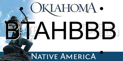 BTAHBBB Oklahoma License Plate