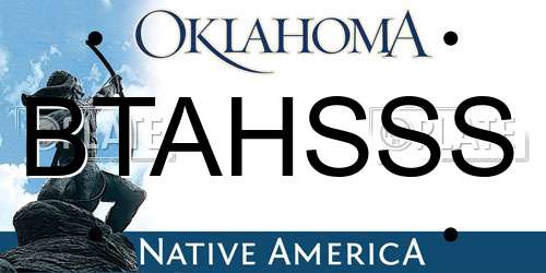 BTAHSSS Oklahoma License Plate