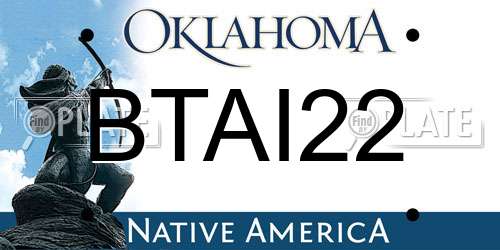 BTAI22 Oklahoma License Plate