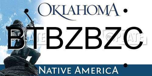 BTBZBZC Oklahoma License Plate