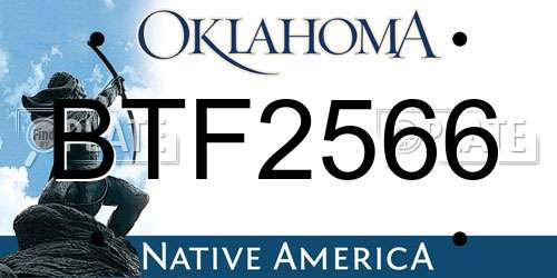 BTF2566 Oklahoma License Plate