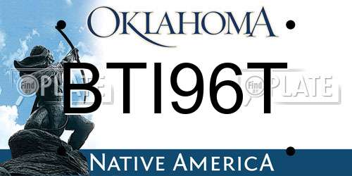 BTI96T Oklahoma License Plate