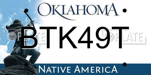 BTK49T Oklahoma License Plate