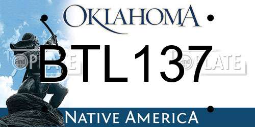 BTL137 Oklahoma License Plate
