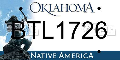 BTL1726 Oklahoma License Plate