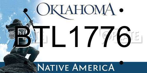 BTL1776 Oklahoma License Plate