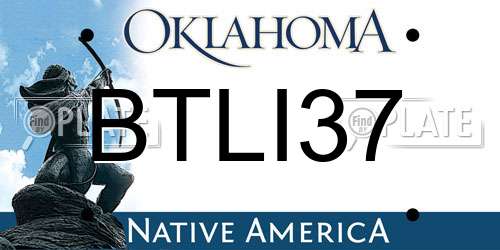 BTLI37 Oklahoma License Plate