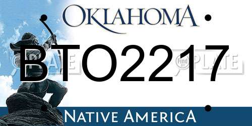 BTO2217 Oklahoma License Plate