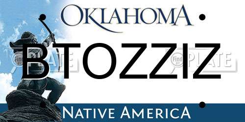 BTOZZIZ Oklahoma License Plate