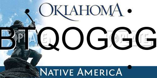 BTQOGGG Oklahoma License Plate