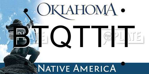 BTQTTIT Oklahoma License Plate