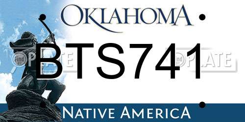 BTS741 Oklahoma License Plate