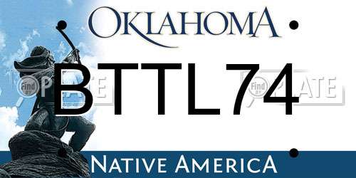 BTTL74 Oklahoma License Plate