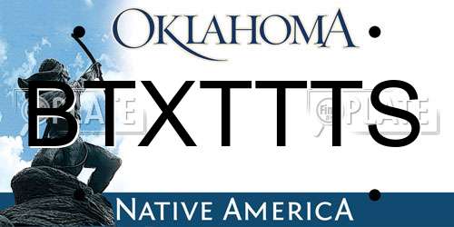 BTXTTTS Oklahoma License Plate