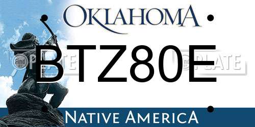 BTZ80E Oklahoma License Plate