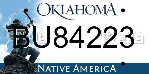 BU84223 Oklahoma License Plate