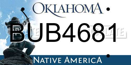 BUB4681 Oklahoma License Plate