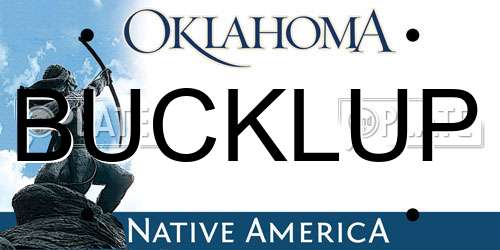 BUCKLUP Oklahoma License Plate