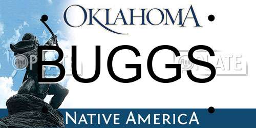 BUGGS Oklahoma License Plate