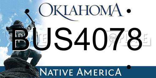 BUS4078 Oklahoma License Plate