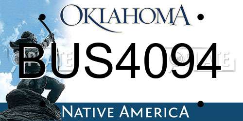 BUS4094 Oklahoma License Plate