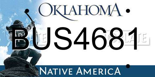 BUS4681 Oklahoma License Plate