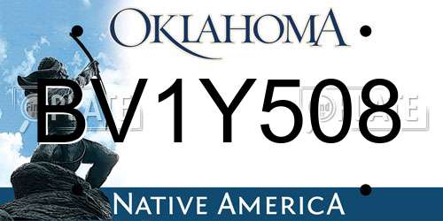 BV1Y508 Oklahoma License Plate