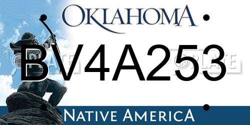 BV4A253 Oklahoma License Plate