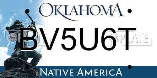 BV5U6T Oklahoma License Plate