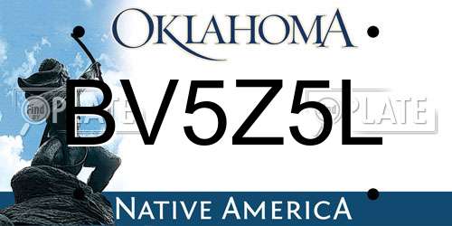BV5Z5L Oklahoma License Plate