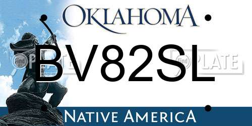 BV82SL Oklahoma License Plate