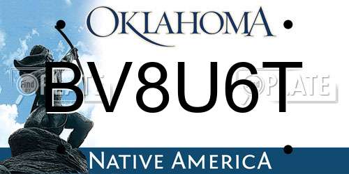 BV8U6T Oklahoma License Plate