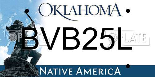 BVB25L Oklahoma License Plate