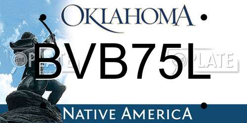 BVB75L Oklahoma License Plate