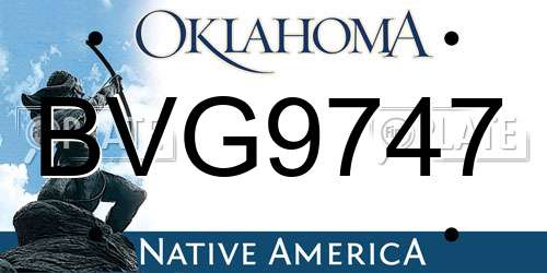 BVG9747 Oklahoma License Plate