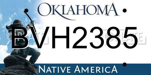 BVH2385 Oklahoma License Plate