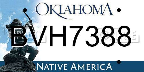 BVH7388 Oklahoma License Plate