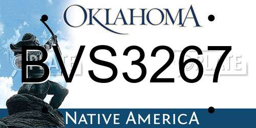 BVS3267 Oklahoma License Plate
