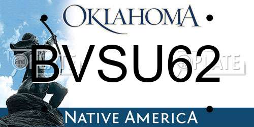 BVSU62 Oklahoma License Plate