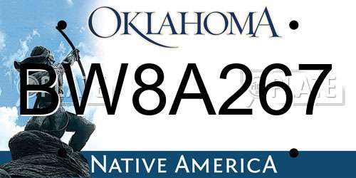 BW8A267 Oklahoma License Plate
