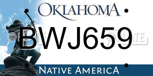 BWJ659 Oklahoma License Plate