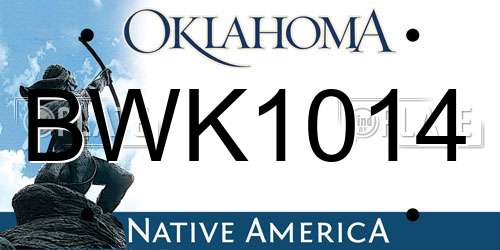 BWK1014 Oklahoma License Plate